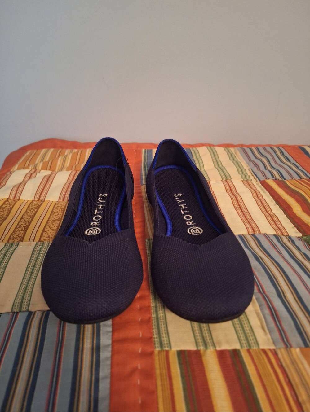 Rothy's The Flat Deep Navy Knit Rounded Toe for Women Size 8.5